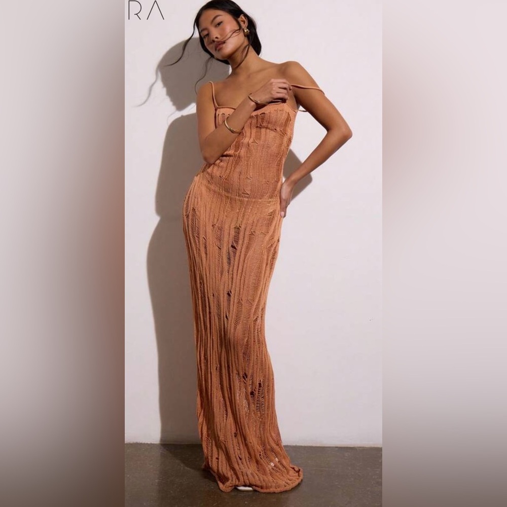 Beach Vacation Distressed Knit Low Back Dress